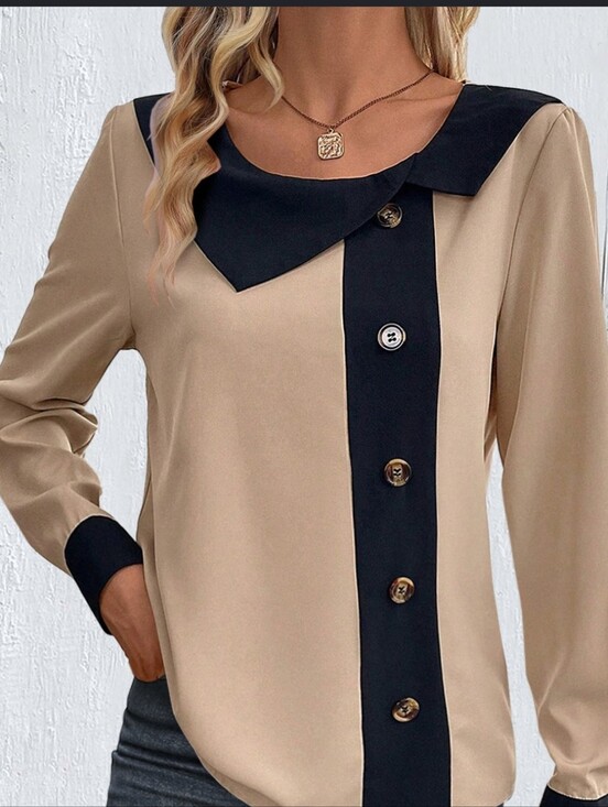 Unlisted Tops - Unique Asymmetrical Neck Blouse Size XLarge New Without Tag!